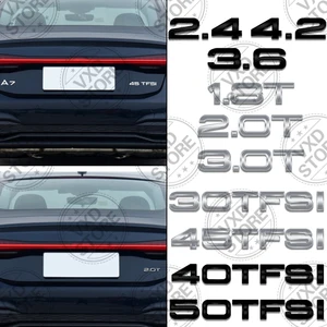 Autometalletikett, schwarz, glänzend, 3d, 2,4, 3,6, 4,2, 1,8t, 2,0t, 3,0t, 30, 35, 40, 45, 50, 55, TFSI -Logo, Buchstaben, Buchstaben, Buchstaben 8 Hauptverkauf A4 500 Blätter - №7
