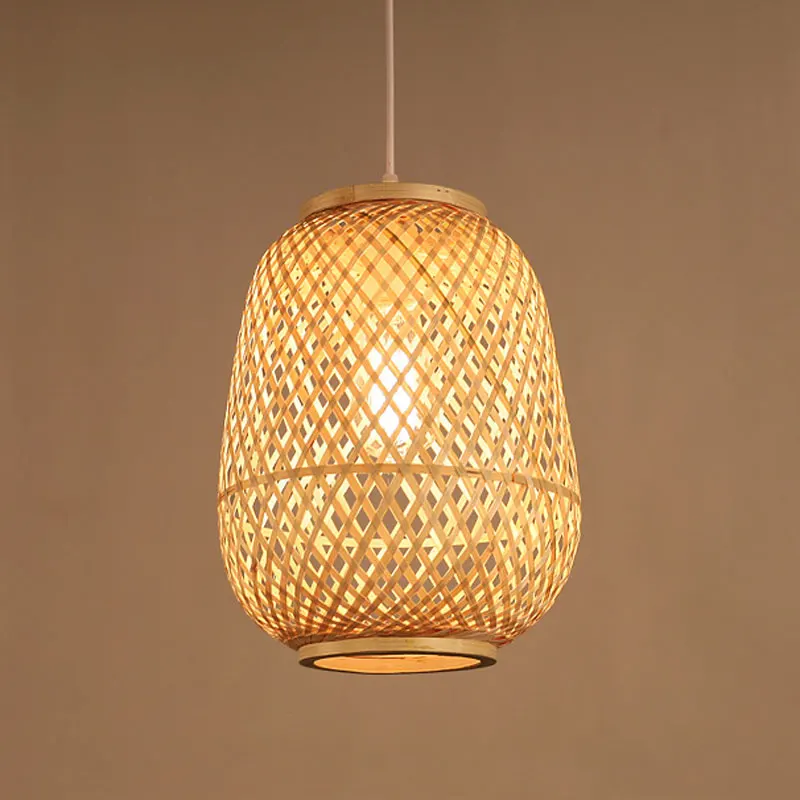 

Bamboo Hanging Lamps Pendant Lamp Rattan Hand Knitted Woven Suspended Light Restaurant Home Dining Room Decor Hanging Lamp