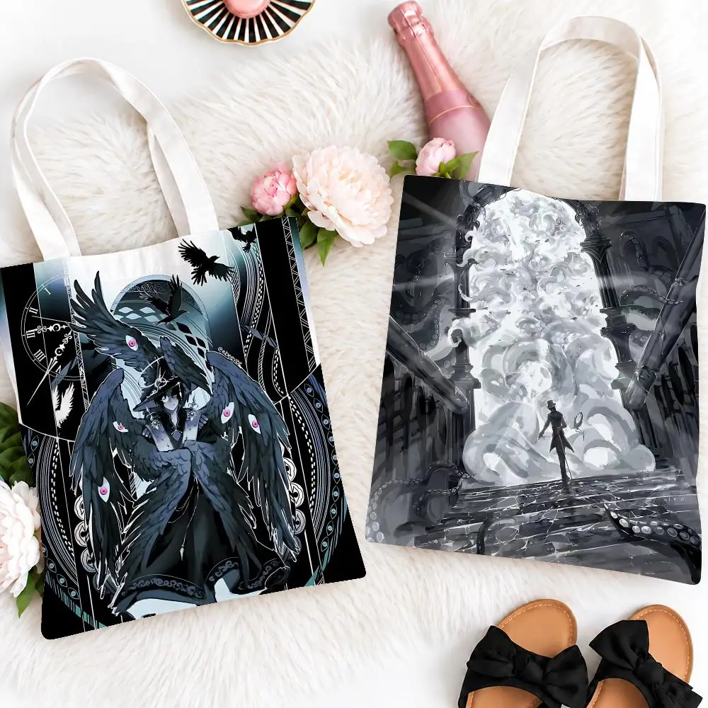 Fantasy Novel L-Lord of MysteriesS Storage Bags Eco Canvas Tote Odorless Reusable Double Print Shopping Bag