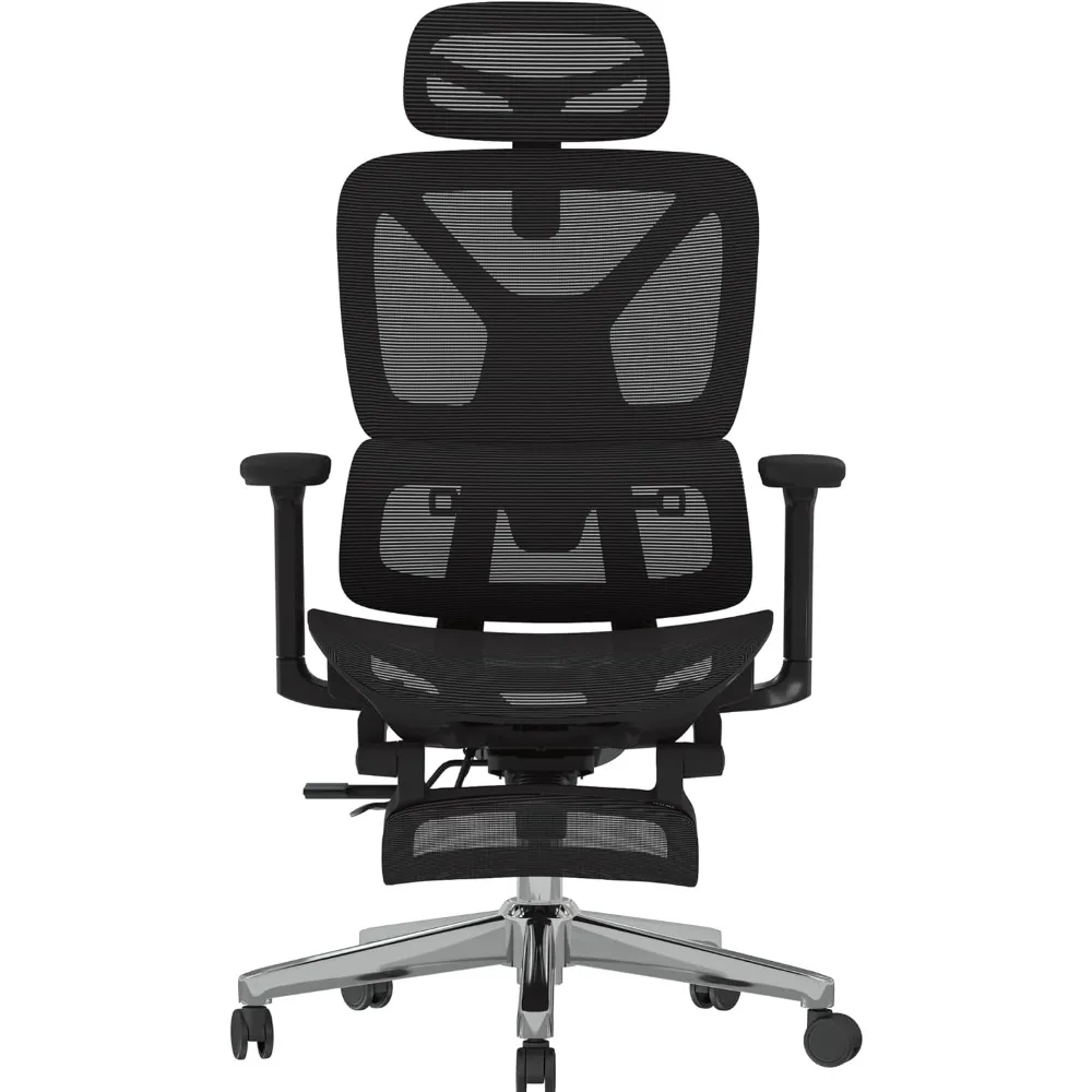 FLEXISPOT ErgoX Premium Ergonomic Office Chair with Footrest- Adjustable 3D Armrests, Dynamic Lumbar Support, Recline & Tilt Fun