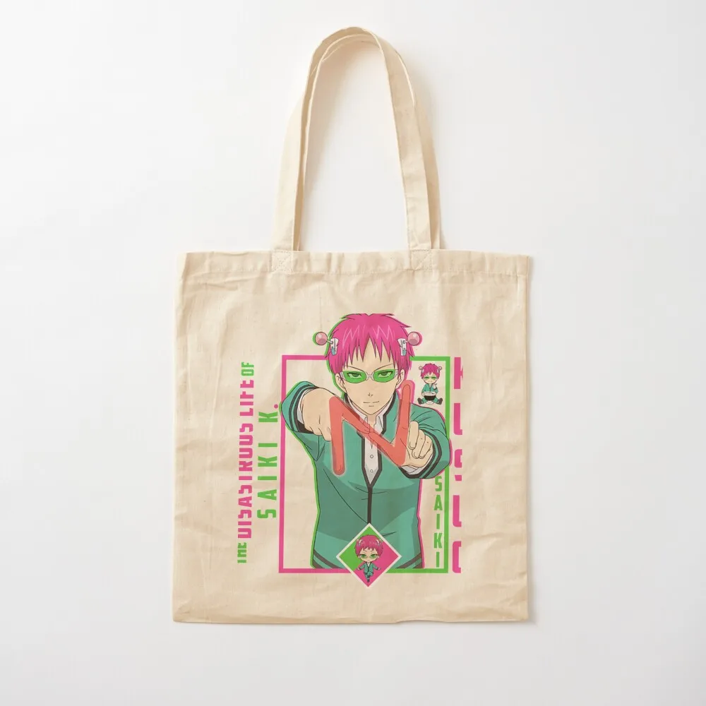 The Disastrous Life of Saiki K. - Saiki Kusuo T-Shirt Tote Bag Big bag women eco pack Canvas bag for women