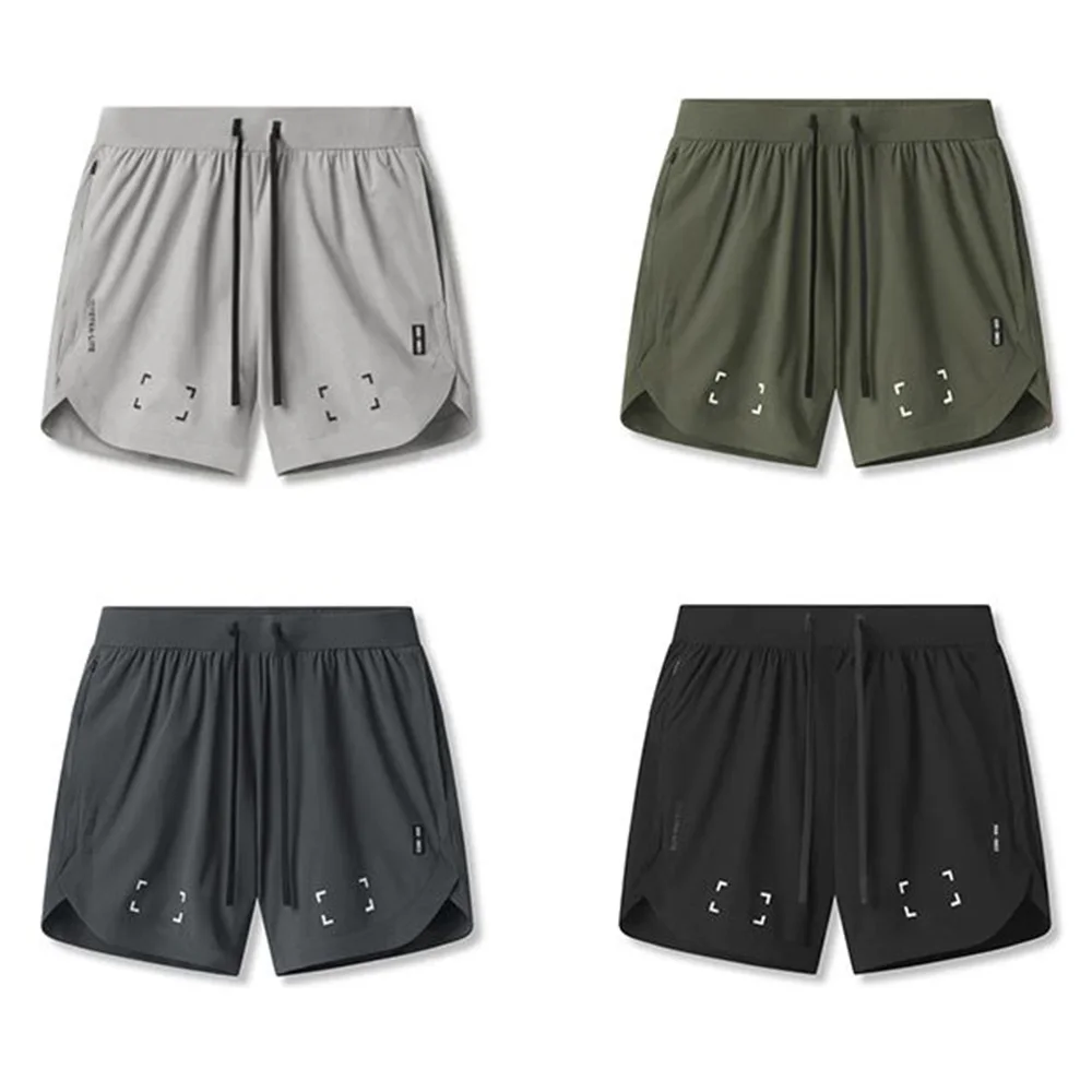 Mens Shorts Zipper Pocket Jogging Sports Shorts Cool Breathable Comfortable Gym Fitness Casual Basketball Shorts Menswear 2024