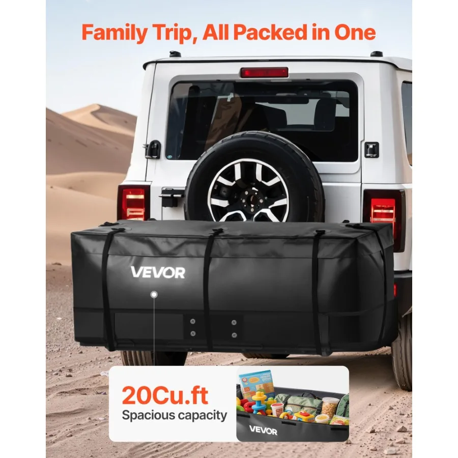 Torba bagażowa Hitch Cargo Carrier Bag 59,84 x 23,9 x 24,02 cala 20 stóp sześciennych z 8 paskami