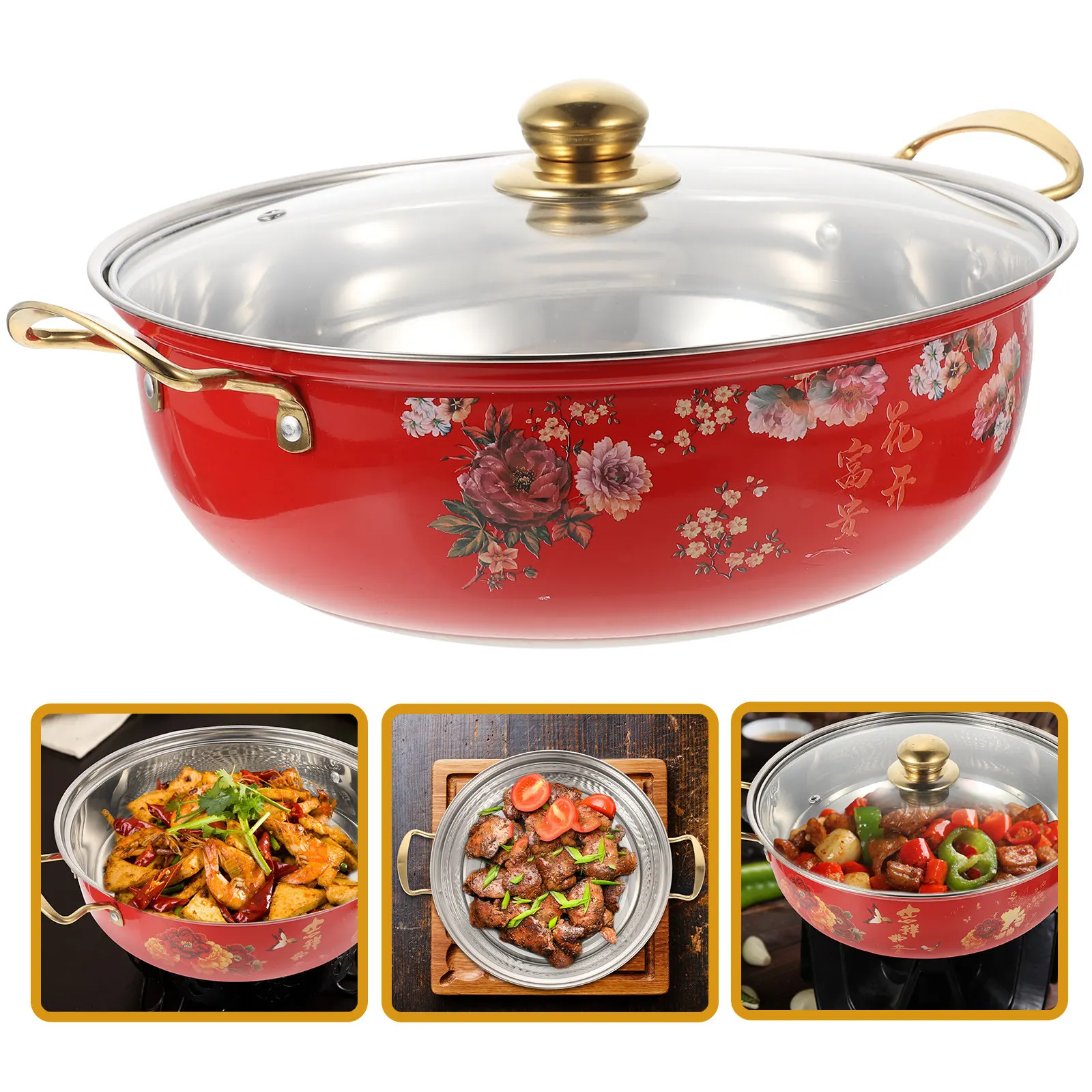 

Countertop Soup Pot Boiling Hotpot Cooking Stainless Steel Japanese Large Household