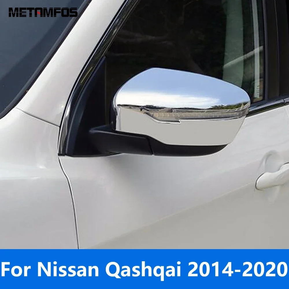 

Accessories For Nissan Qashqai 2014-2019 2020 Exterior Chrome Rearview Side Door Mirror Cover Trim Protection Cap Car Styling