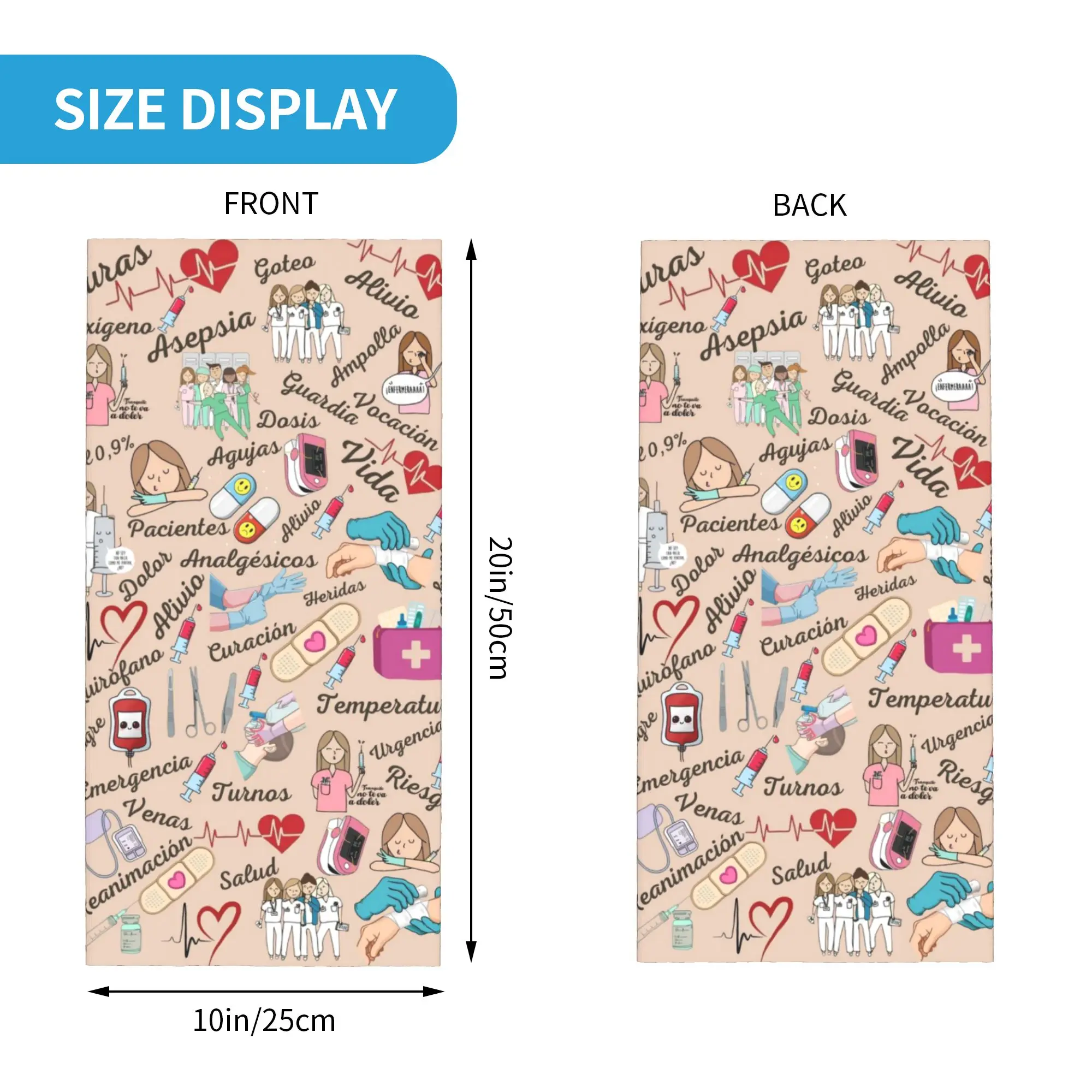 Doctor Nurse Medical Medicine Enfermera En Apuros Bandana Winter Neck Warmer Men Wrap Face Scarf for Hiking  Gaiter Headband