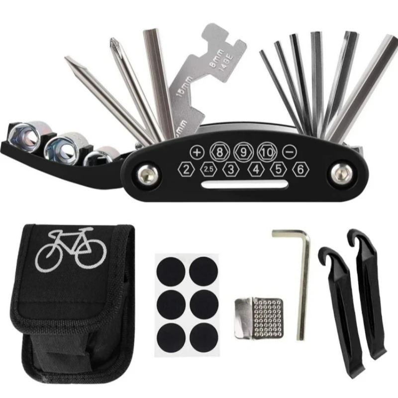 Portable Bicycle Repair Tools Kit Bike Repair Tools Kit Pump Tire Patch Multi-functional Wrench Bike Tool Set Accessories