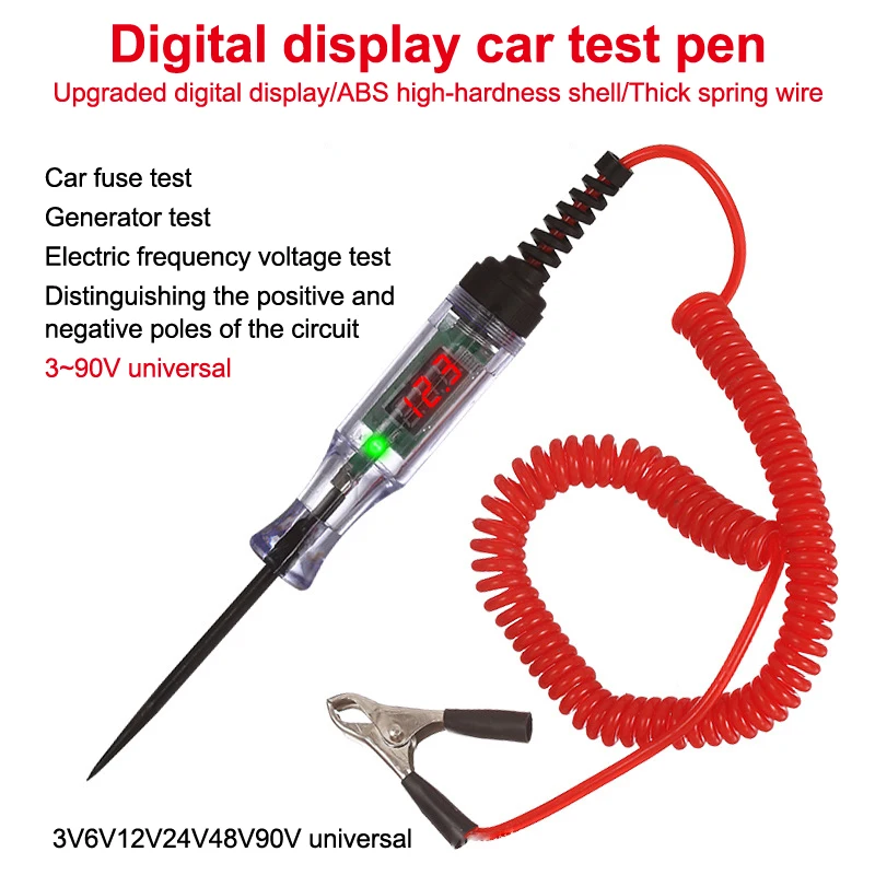 

1PC Digital Display Voltage Circuit Tester 6V 12V 24V Multifunction Car Diagnostic Probe Test Pen Auto Diagnostic Detector