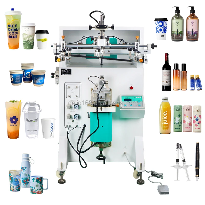 

80*200mm Cups Bottles Semi-Automatic Silk Screen Printing Machine For Curved Cylinder Surfaces