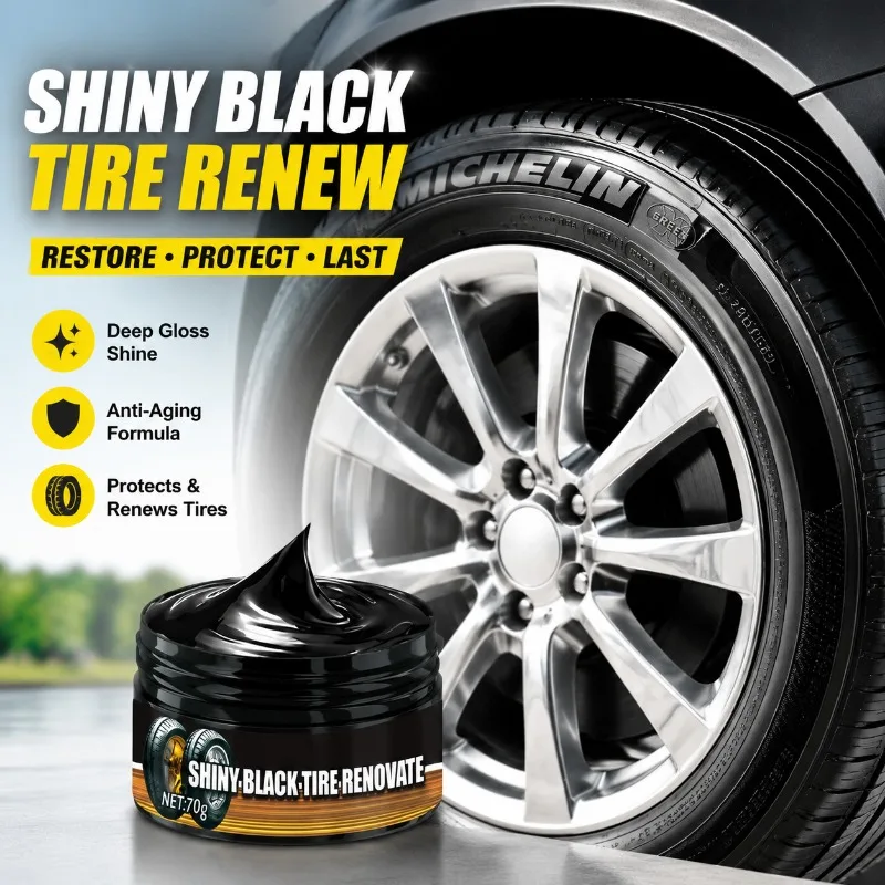 Gloss Black Tire Renovation Cream Restore Rubber Shine Anti-aging Protective Coating Rejuvenate Faded Wheel Surfaces Dustproof