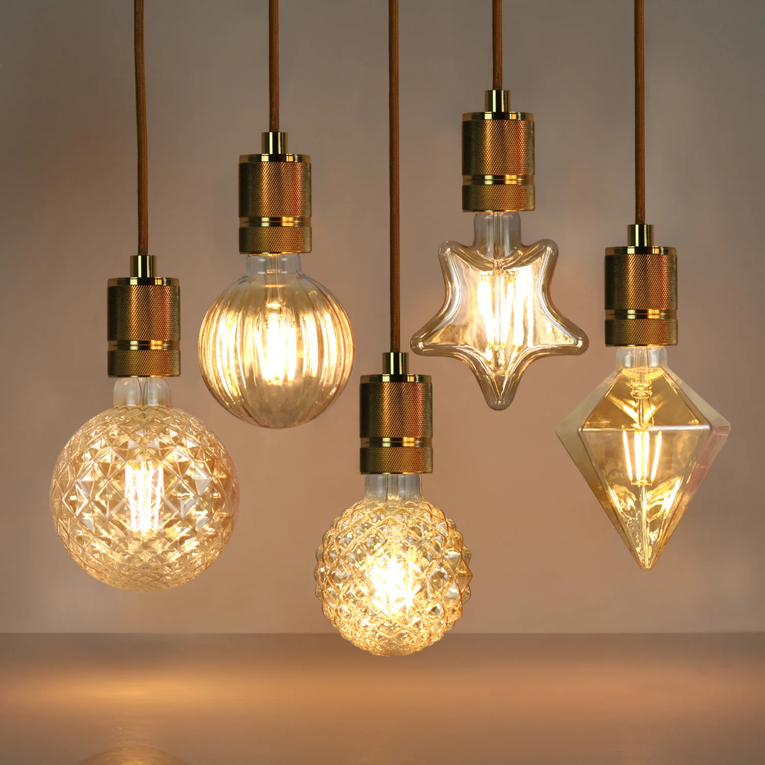 Special Shape Retro Filament Bulb Pineapple Diamond Pointed Star Pumpkin Vintage LED Light For Cafe Bar Home Decor