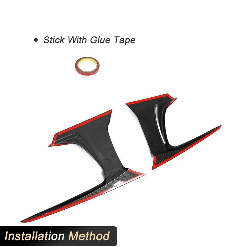 Carbon Fiber Car Front Bumper Air Vent Trims For Jaguar F-TYPE 2-Door 2018 2019 Auto Front Canards Air Duct Intake Cover