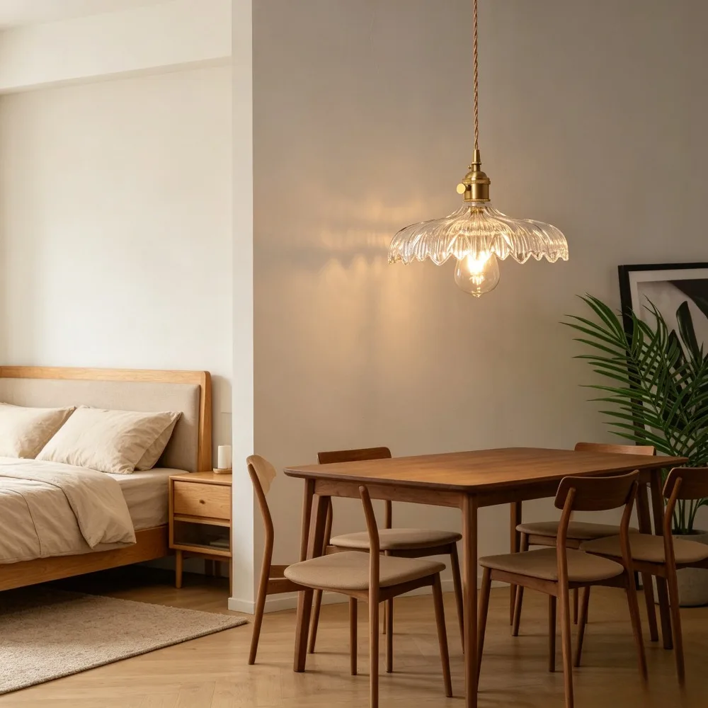 Nordic Style Copper Pendant Light Fixtures Kitchen Dinning Living Room Lights Modern Glass Hanging Lamp Lamparas Colgantes