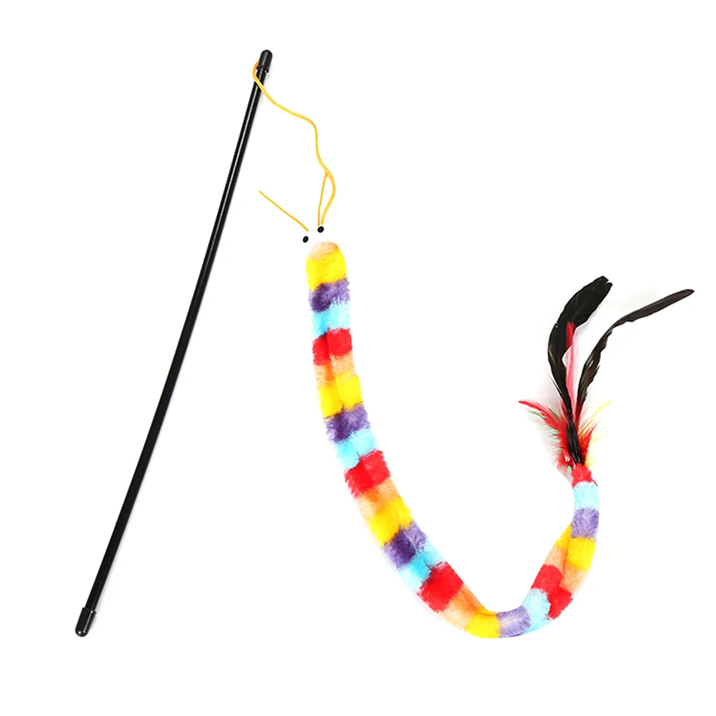

2Pcs Cat Colorful Palmerworm Design Strengthen Bonding Exercise Kitten Interactive Enrichment Teaser Toys