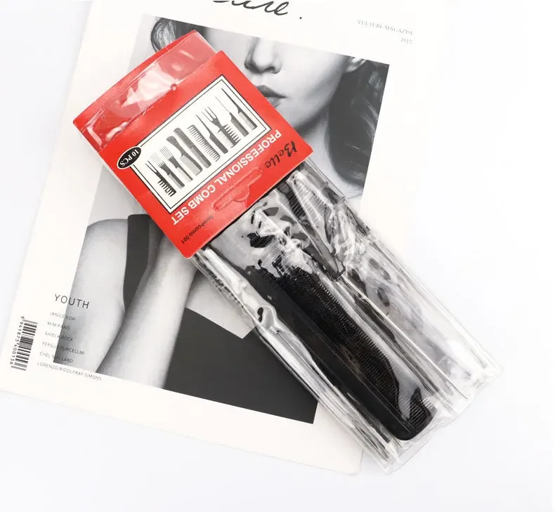 10Pcs Haircut Comb Set Hairdressing Styling Comb Barber Training Tail Comb Salon Studio Haircut Combs Haircare Styling Tool Set