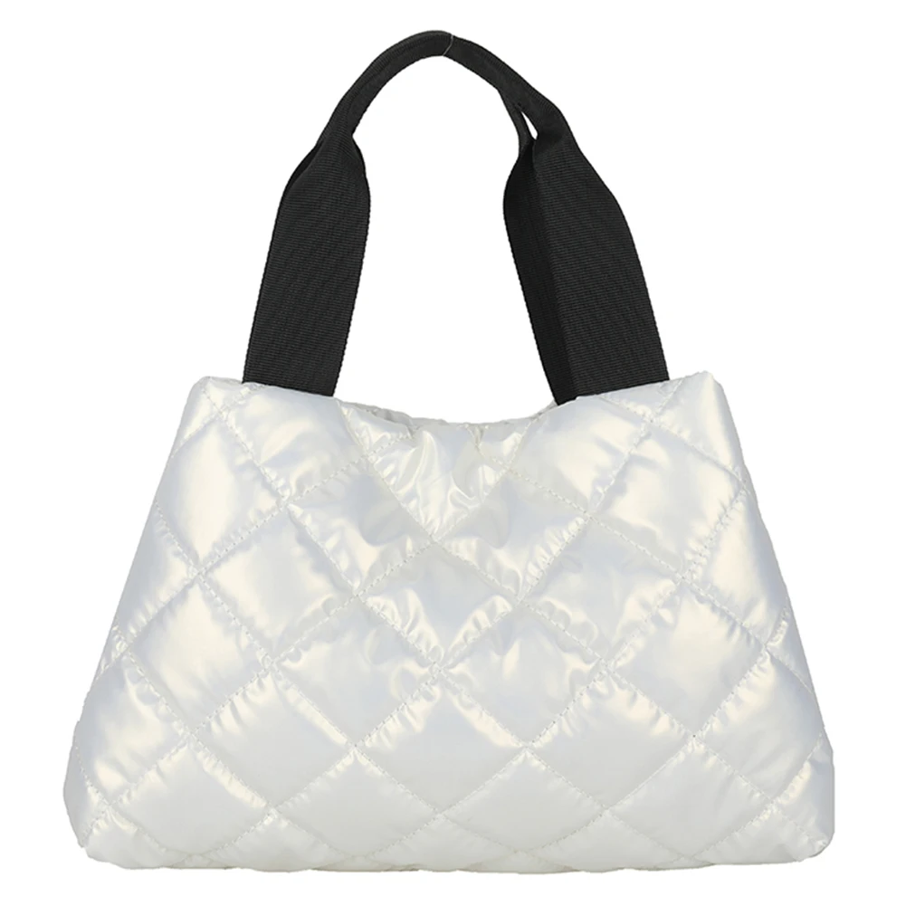 حقيبة يد نسائية كاجوال ذات سعة كبيرة حقيبة كتف منتفخة ناعمة بلون سادة من القطن المحمول للسفر للمتسوقين