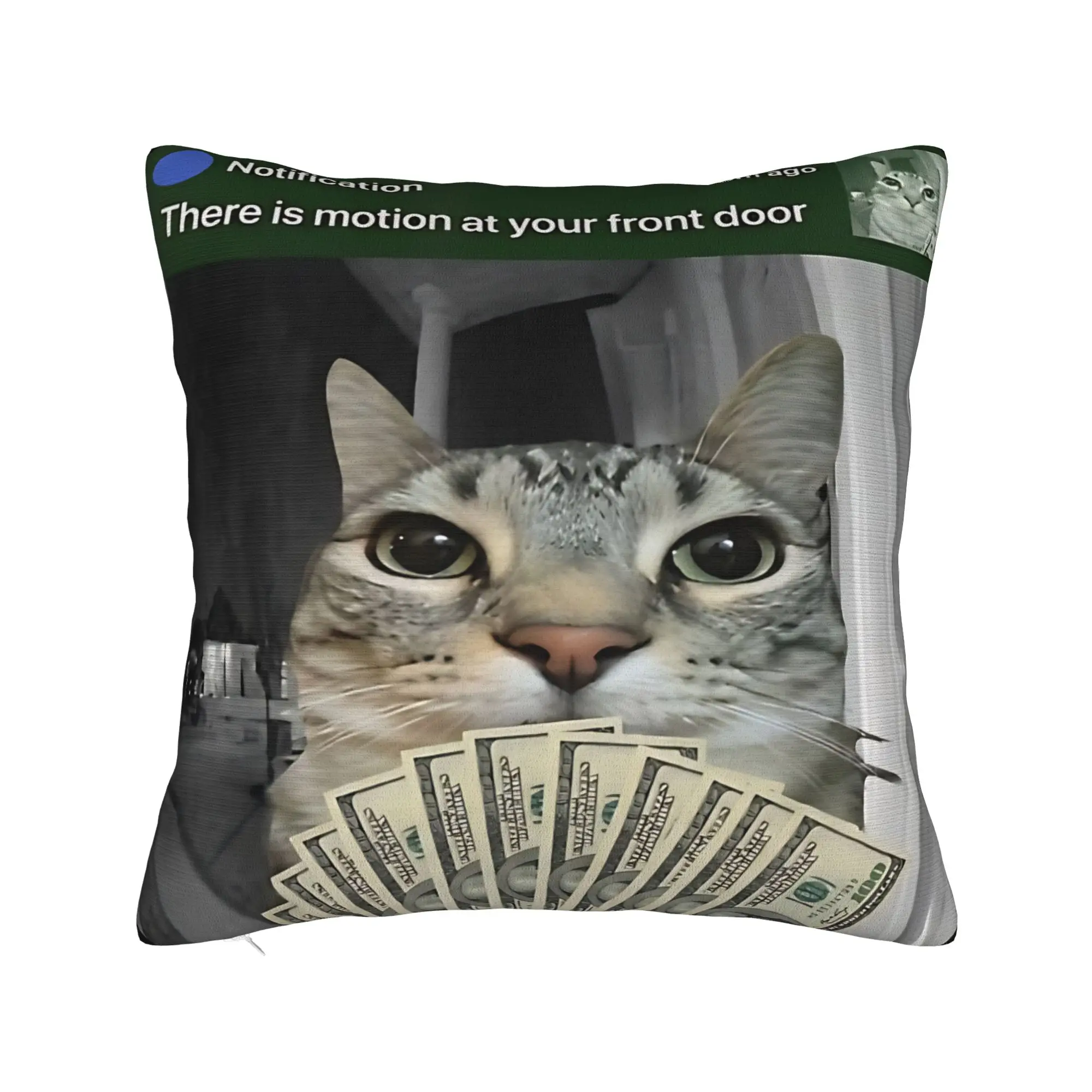 New Style Home Ring Cat with Motion Meme   Decorations Pillowcase Merch  Pillow Cover Square Multi-Size