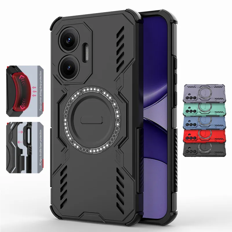 Защитный чехол для объектива, рассеивающий тепло чехол для Xiaomi Poco F7 5G, чехол с магнитной беспроводной зарядкой, чехол Fundas