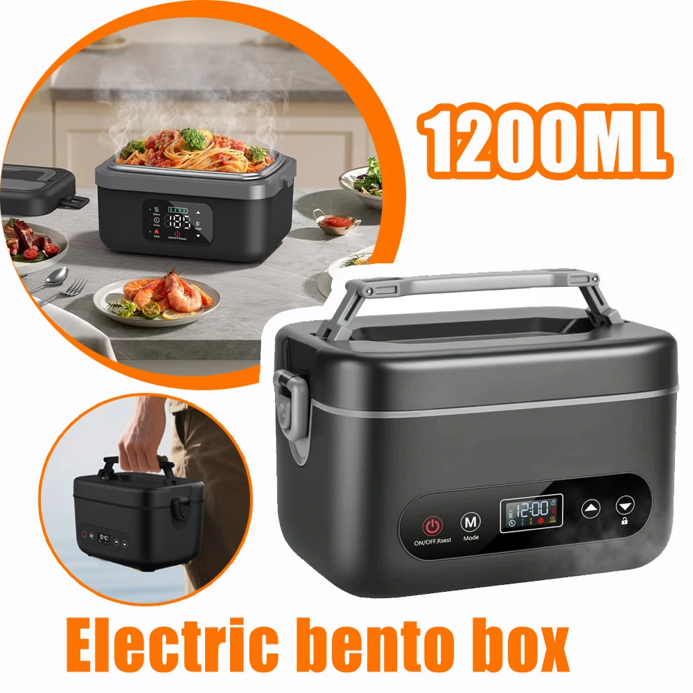 

1 Pcs 12000mAh Automatic Temperature Control Electric Lunch Box Leak-proof Design Suitable For Office Truck and Outdoor Use