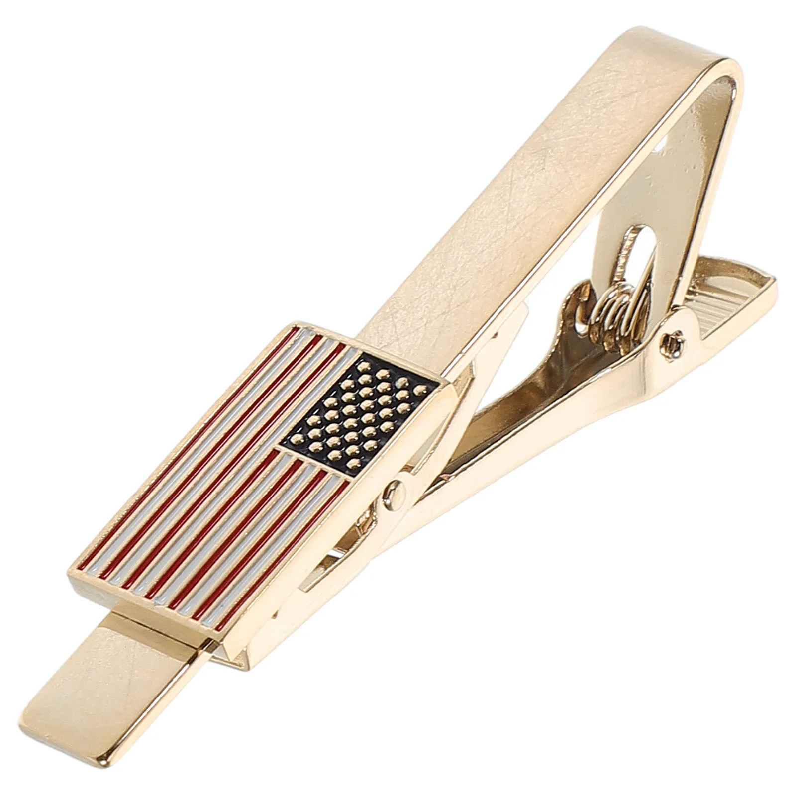 

American Flag Tie Clip For Men Gold Plated Patriotic Copper Design Wedding Business Formal Event Accessory Suit Pin