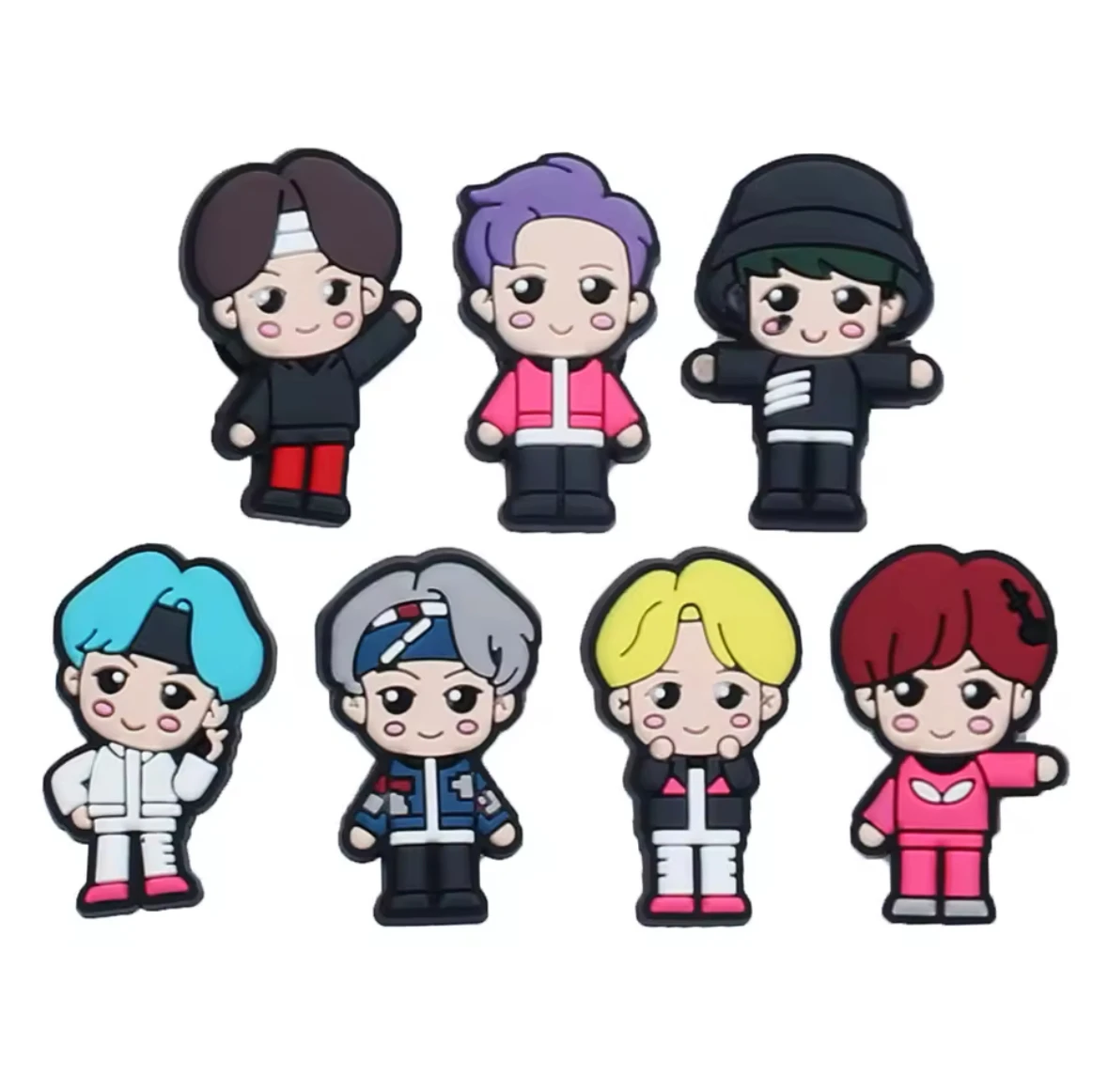 Breloques de chaussures de dessin animé, 7 à 24 pièces, bricolage, sabots, sandales, Bracelets, décoration de chaussures, accessoires, boucle pour garçons et filles