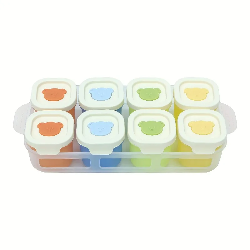 Baby Food Freezer Tray with Lid – BPA-Free Food-Grade Silicone Ice Cube Tray for Puree Soup Meat Fruits