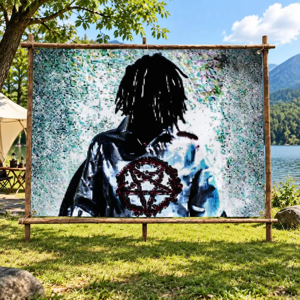 Rapper K-Ken Carson Xperiment Cartunes Flags Banner Decor for Bedroom,Garden,Party,Club,Indoor Outdoor, Fan Gift