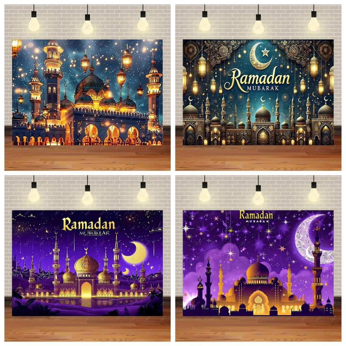 

1pc Ramadan Mubarak Background Eid Al Adha Moon Islam Muslim Celebration Eid Party Night Decoration Banner Photo Shoot Prop Gift