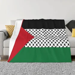 Palestine Flag Flannel Blanket Palestinian Hatta Kufiya Keffiyeh Pattern Throw Blanket for Bed Sofa Couch 125*100cm Quilt