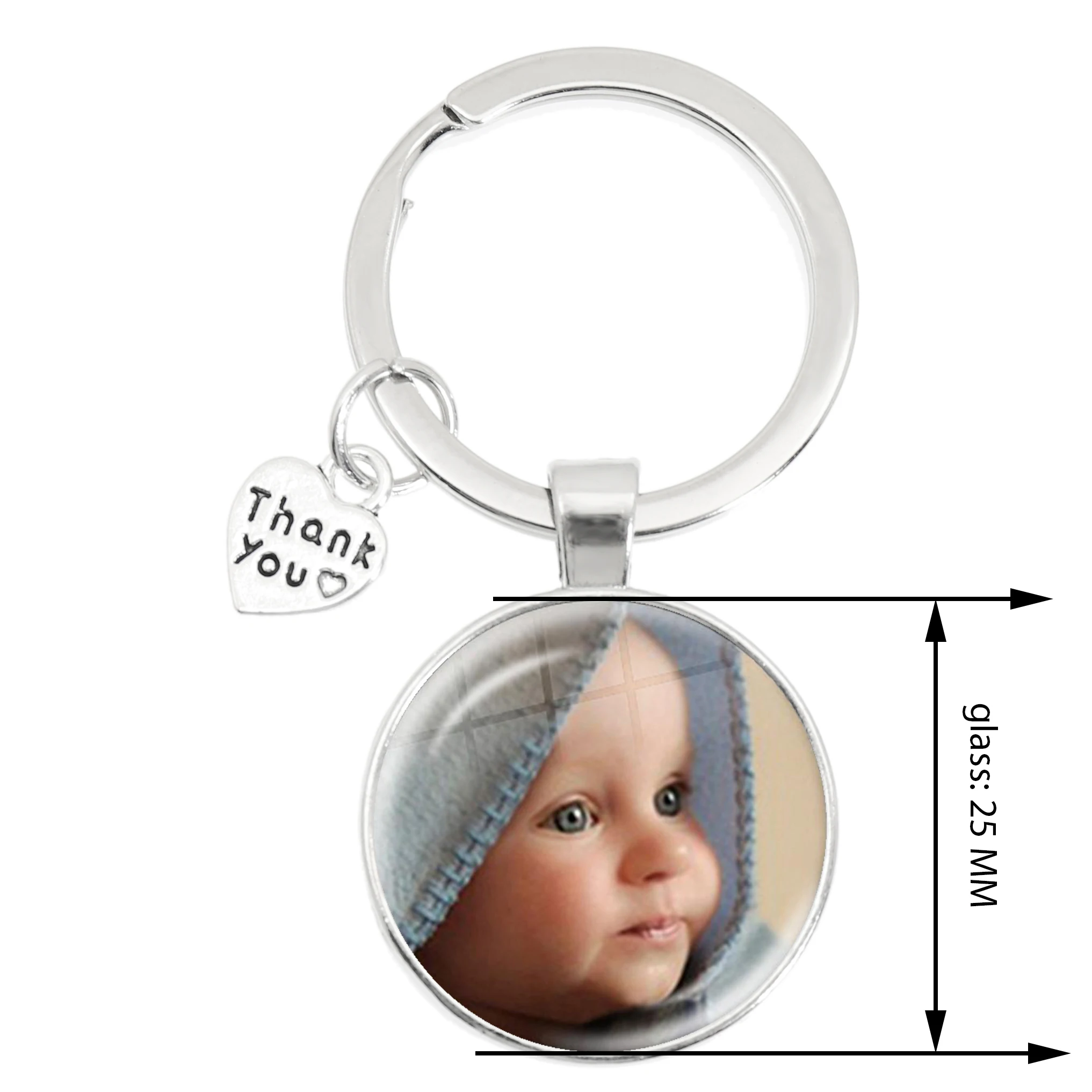 Personalized Custom Keychain Photo Mum Dad Baby Children Grandpa Parents Thank You Designed Photo For Family Anniversary Gift