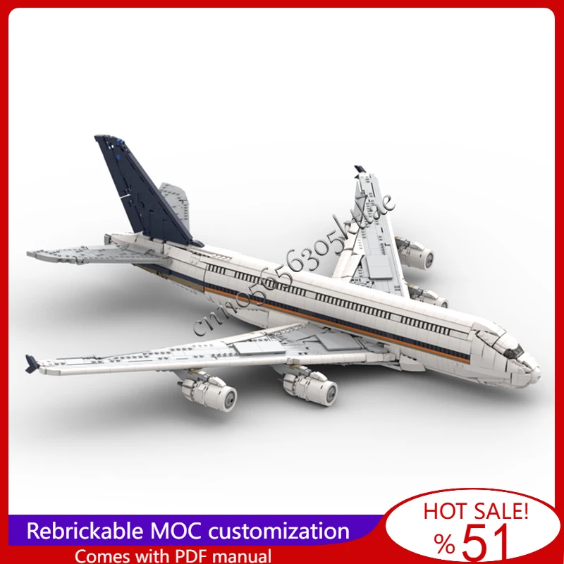 MOC Airlines A380 Aircraft Modify Building Retractable Flaps Block Model Children Assembly Educational DIY Set Christmas Gifts