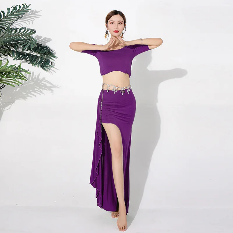 Volwassen Dames Buikdanskostuum Oosterse Buikdansrok Podium Uitvoering Crop Top Rok Oefenkleding Set