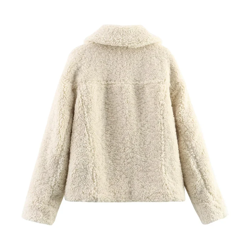 KEYANKETIAN 2024 New Launch Women's Short Faux Fur Coat Fleece Jacket Retro Thick Single Breasted Loose Thick Warm Outerwear Top