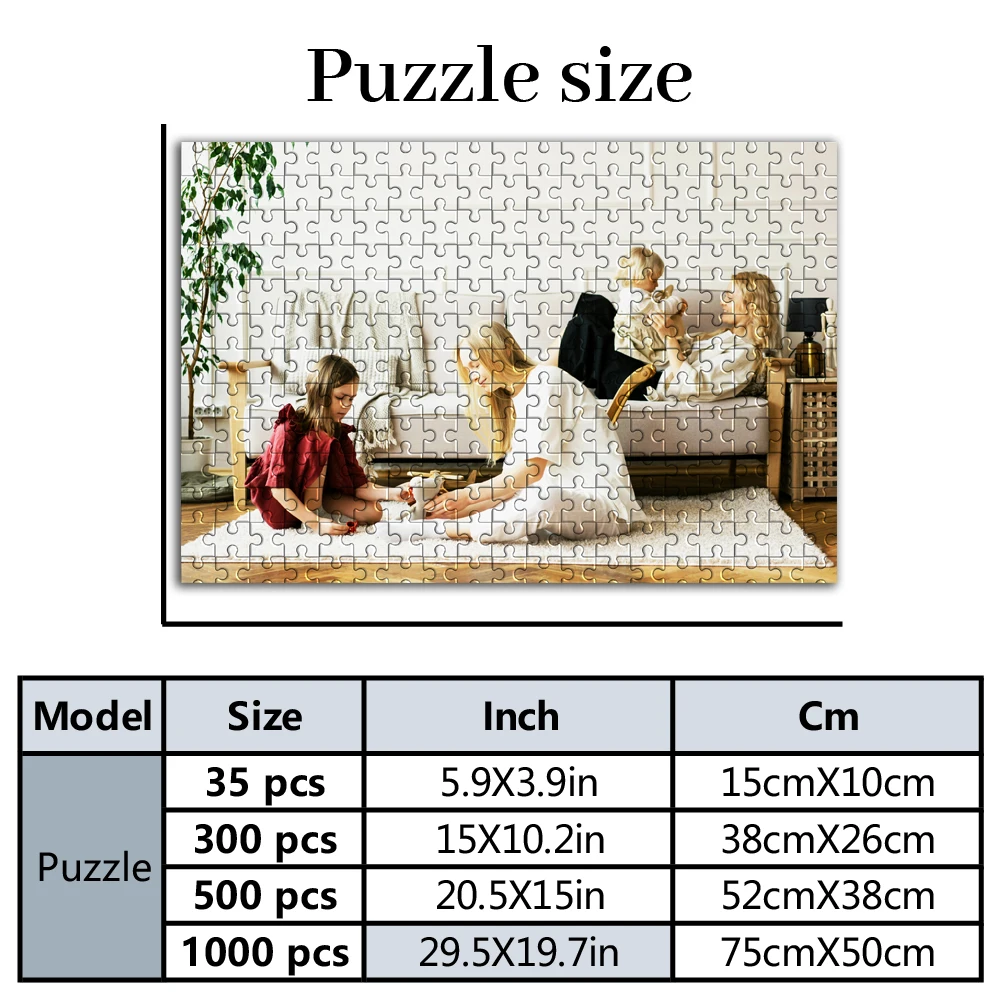 35/150/300pcs  family Custom Picture Custom Photo Jigsaw puzzle Mosaic Personalized Picture For Children Toy Family Gift
