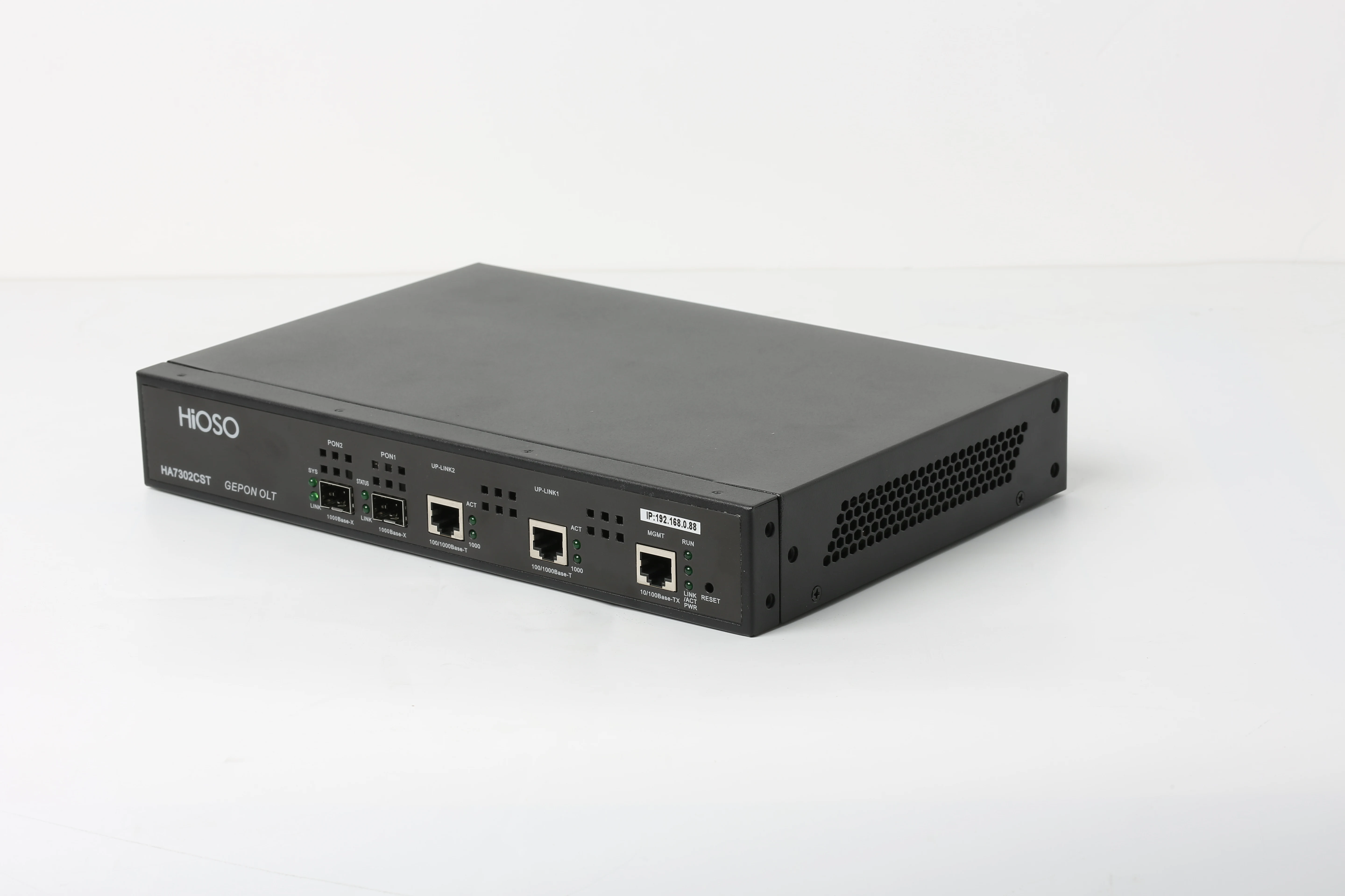 2pon olt hioso gepon olt يدعم fttx onu ftth 2port olt بما في ذلك وحدات 2sfp px20+++ pon web snmp cli