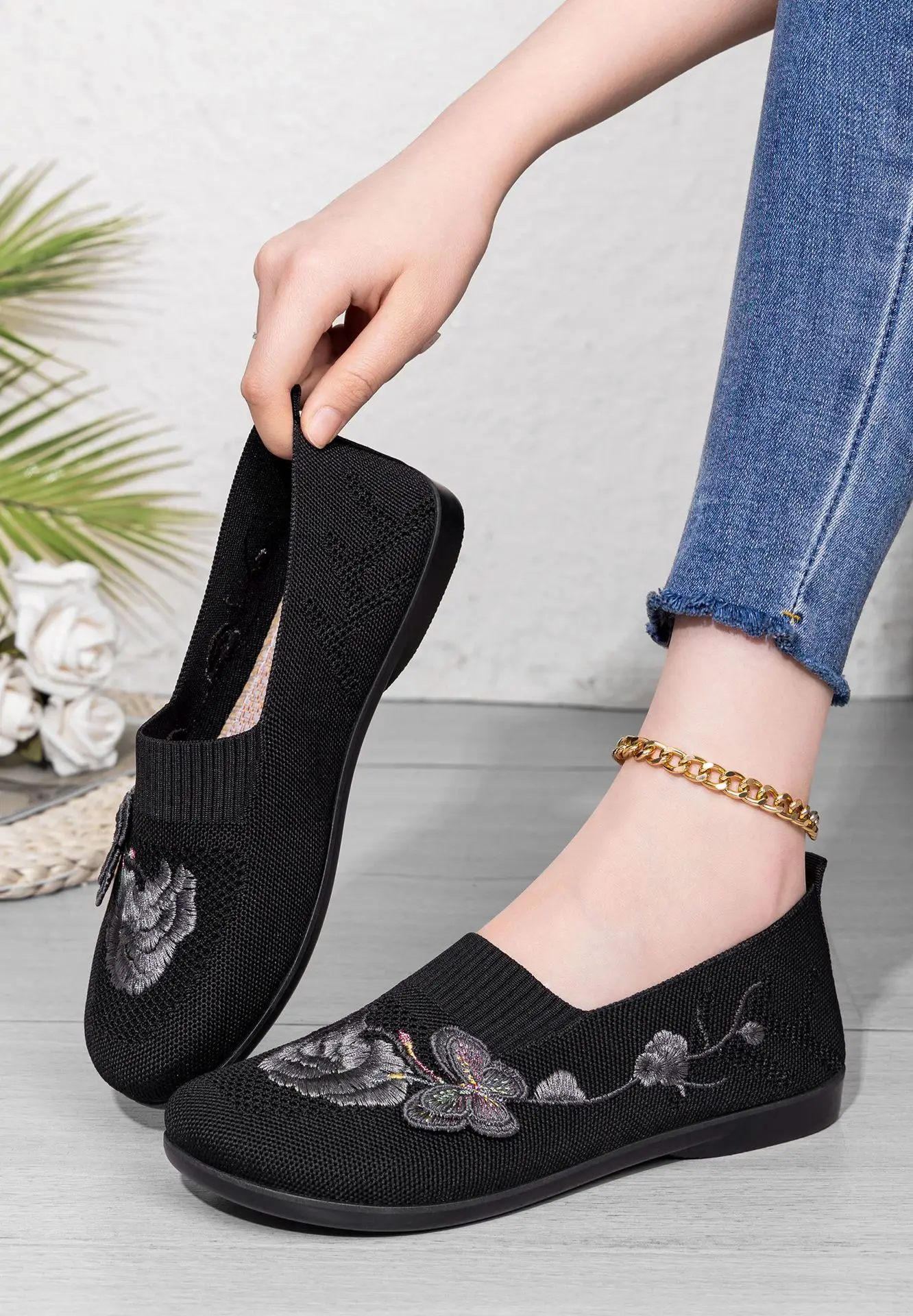 Comfortable Flat Ankle Boots For Women Breathable Butterfly Mesh_voghion.com