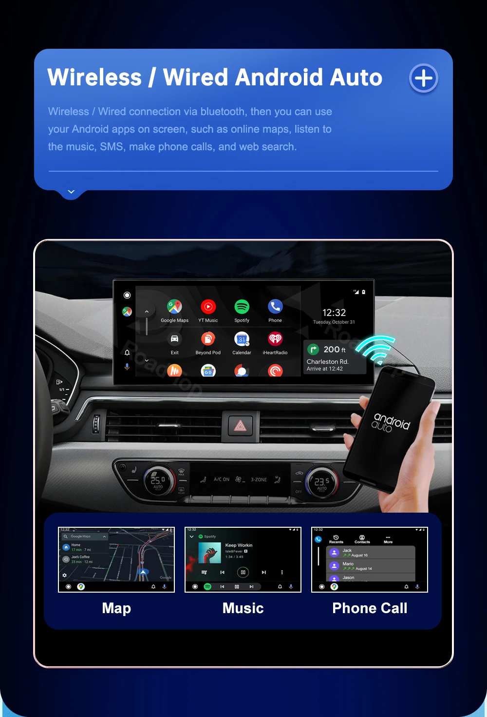 Touch-Display für Audi A4 A5 B9 2016-2019 Road Top 12,3 Zoll Multimedia-Player Android Auto Link GPS Carplay Bildschirm Car Play – Detail 8