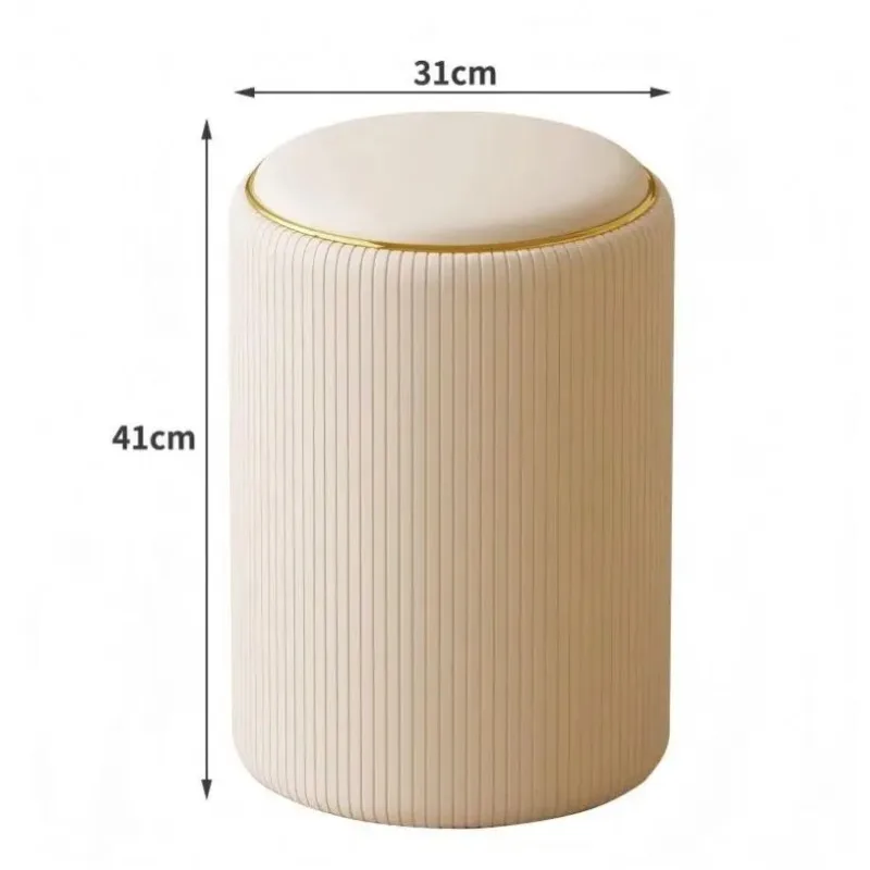 بسيطة وأنيقة جولة البراز المنزل مرحاض تخزين مسند القدمين للماء مريحة لينة جولة الجلود النسيج العثماني البراز