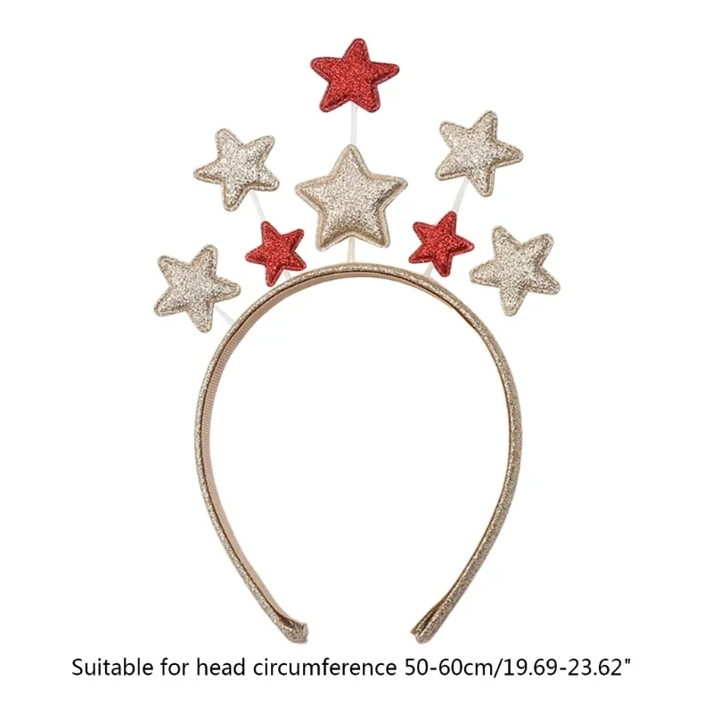 Five-pointed Star Shape Shinning Hair Hoop Women Makeup Headband for Festival Performances Hair Accessories