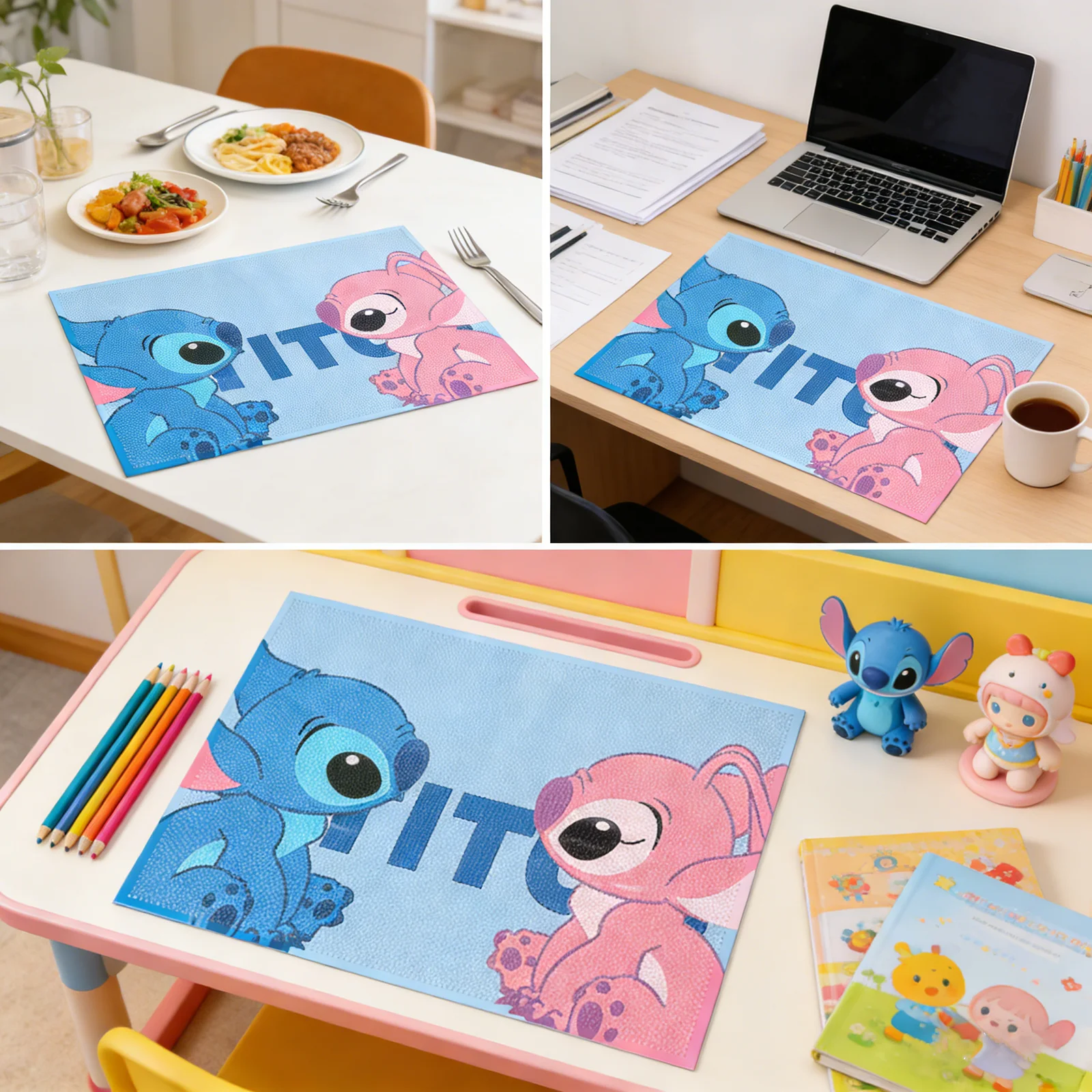 

Новинка: Водонепроницаемый коврик для стола с алмазной вышивкой DIY, мультяшный узор «Ангел», для детей, для дома, для украшения обеденного стола