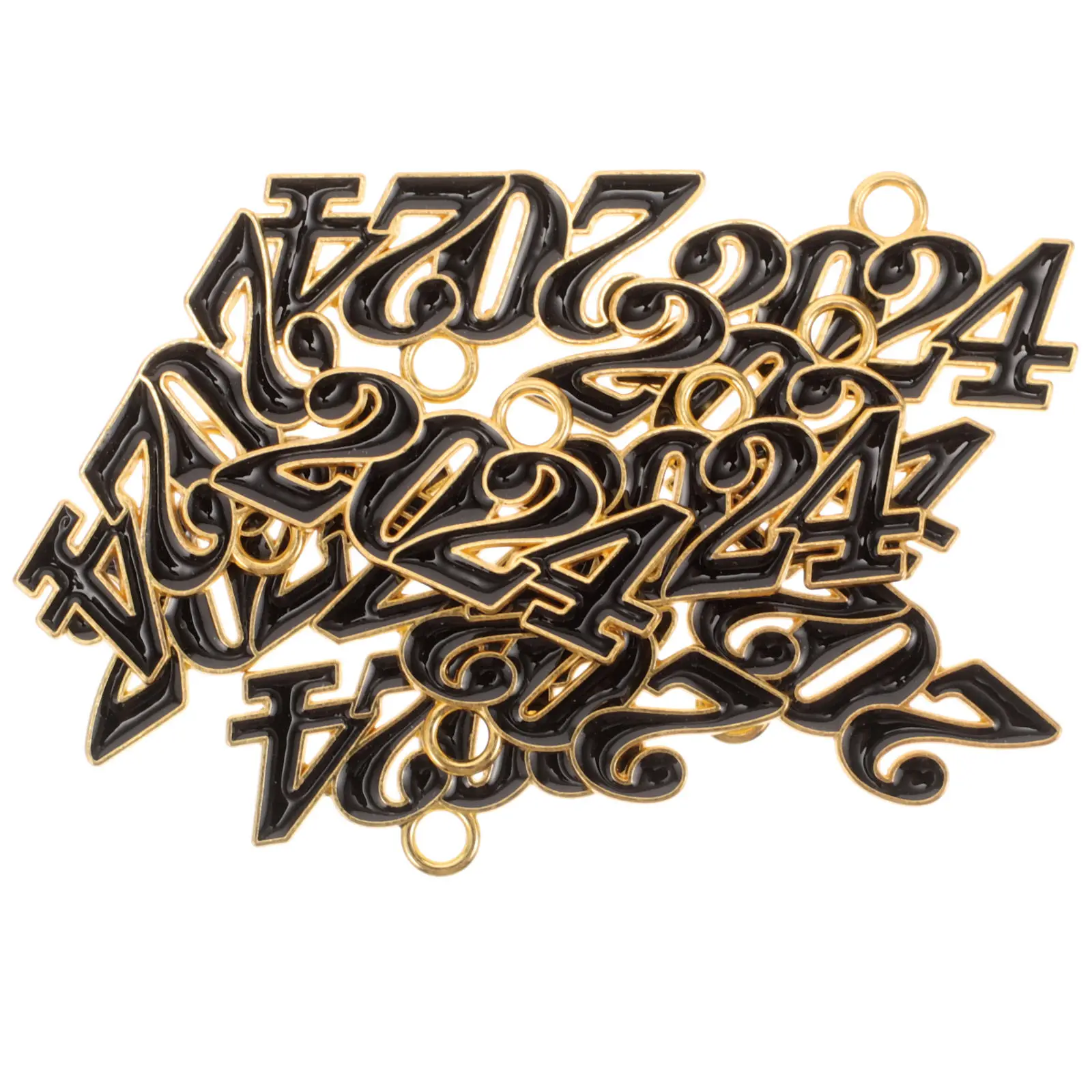 10Pcs Vintage Pendant 2024 DIY Jewelry Charms New Year Number Pendant for Necklace Bracelet Craft Gift Supply 2024 Charm