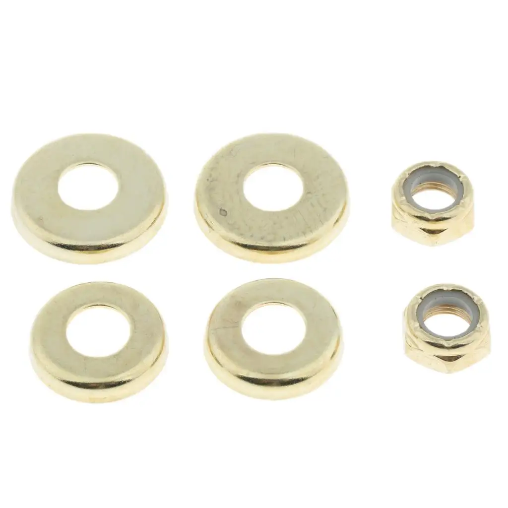 

2x 4pcs Replacement Longboard / Skateboard Bushings Washers Cup with Nuts Gold