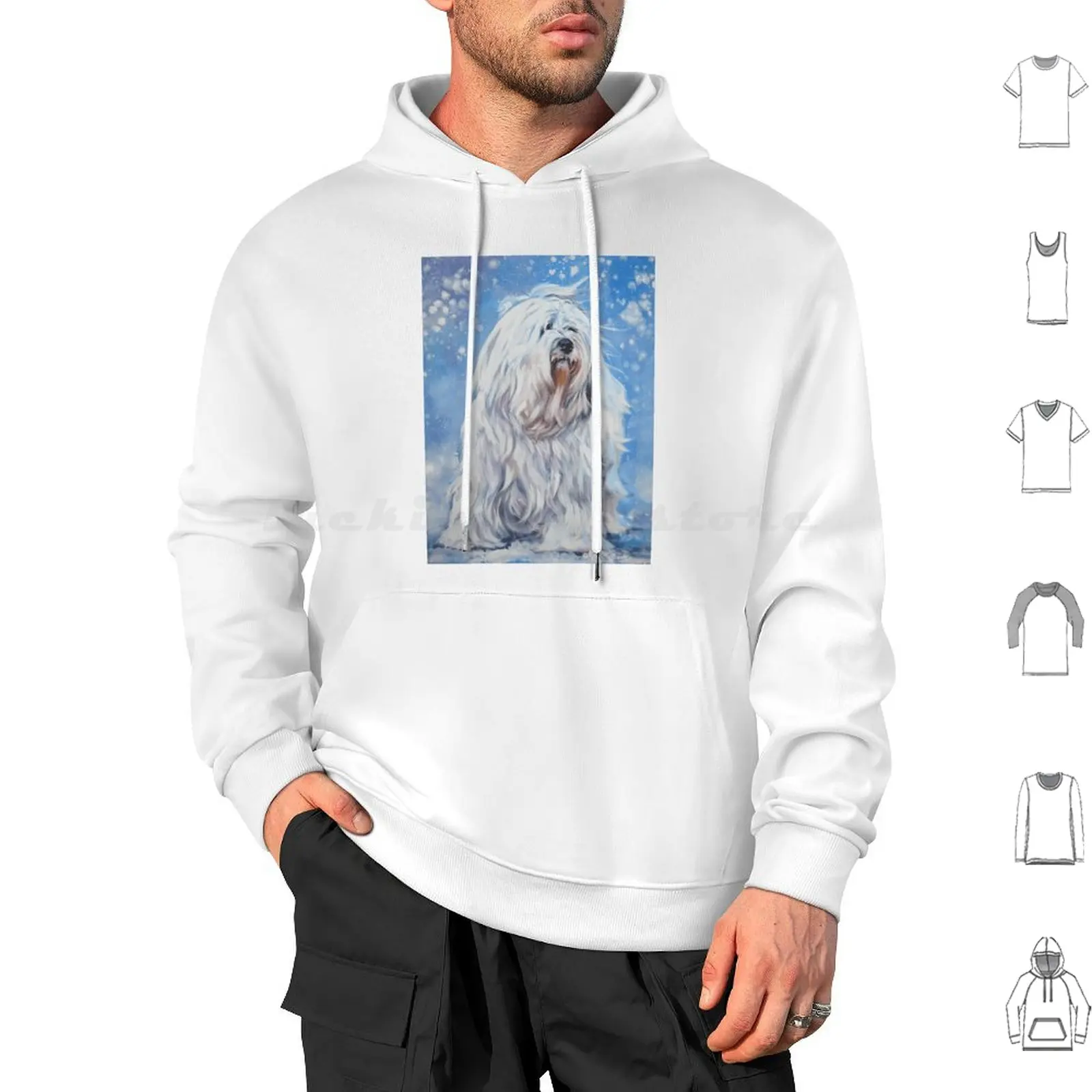 Sudaderas con capucha de pintura de Bellas Artes Havanese, Bichón Havanés de manga larga, pintura de Bellas Artes Havanas, retrato Havanese realista