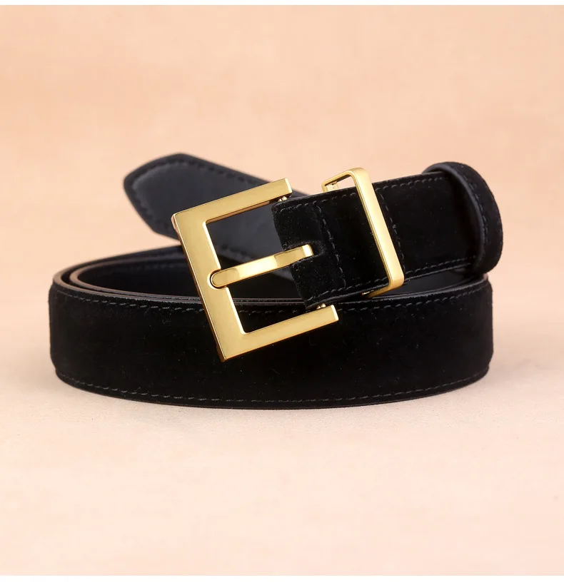 3cm New Women's Leather Belt with Needle Buckle Suede Waist Belts Cowhide Versatile Decoration Jeans Designer Clothes Waist Belt