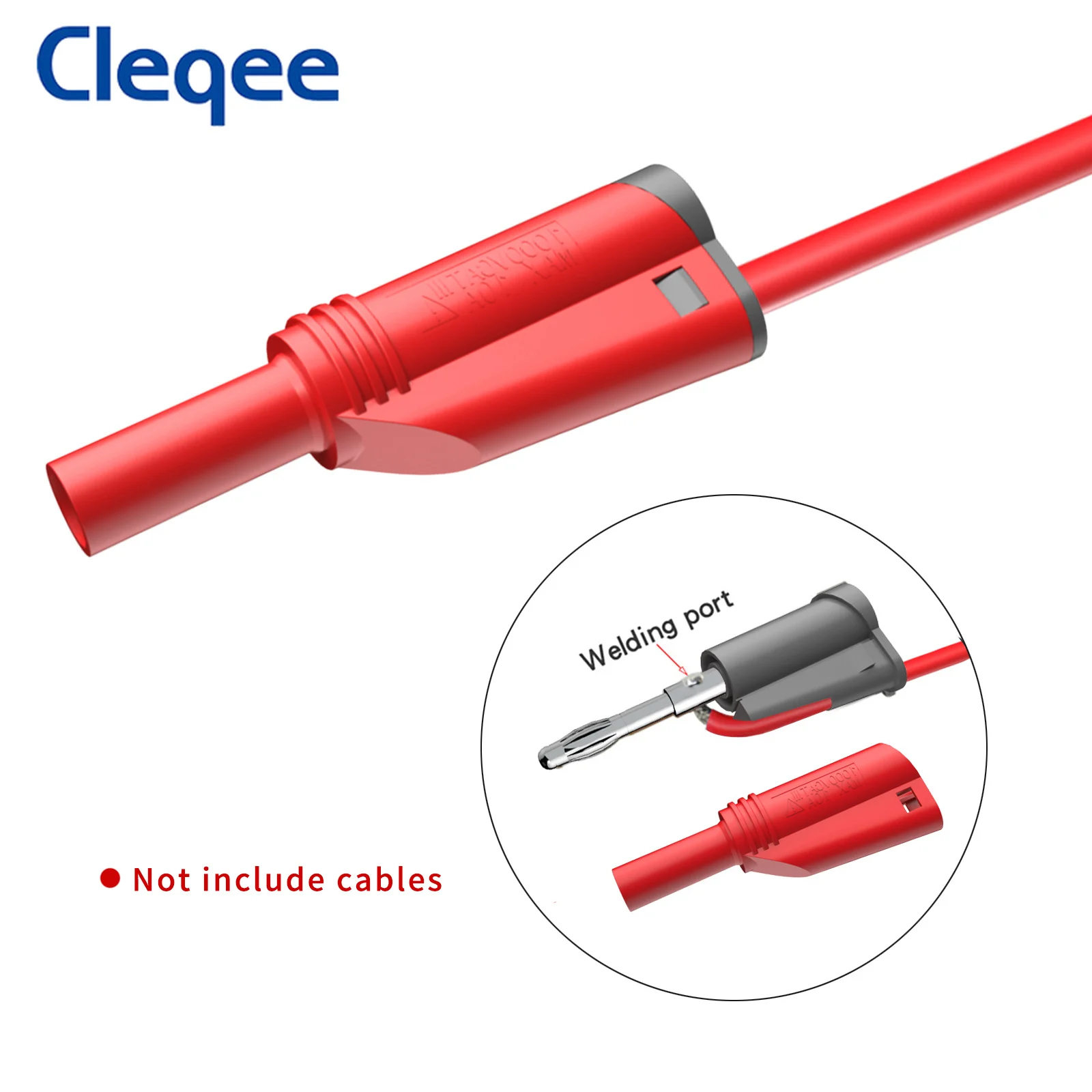 Cleqee P1050-1 Multimater Silicone Test Lead 4mm Banana Plug Soft Cable Safe Stackable Male Plug 1M Wire