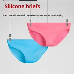 Silicone Underwear Waterproof Swimming Trunks Diving Hot Spring Women's Menstrual Swim Rubber Pants Briefs Colorful Soft Party
