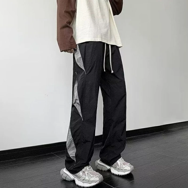 

Contrast Color Summer Thin Baggy Men's Casual Wide-leg Pants New in High Quality Streetwear Aesthetic Trend Cheap Male Trousers
