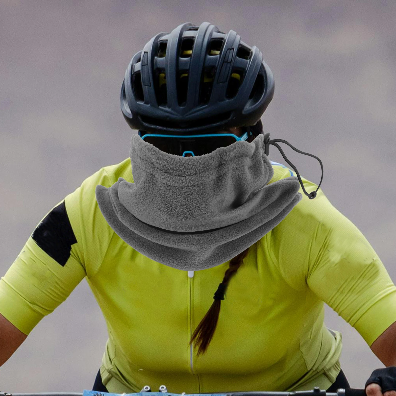 

2 Pcs Windproof Mask for Men Women Flannel Neck Gaiter Balaclava Winter Outdoor Scarf Ski Cover Fishing Gray Black