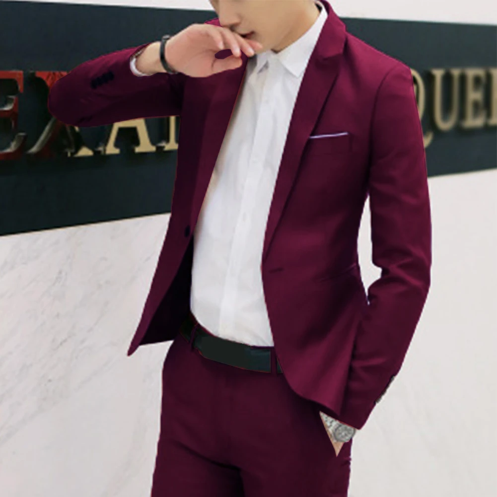 New Men's Casual Slim Fit Formal Button Suit Blazer Coat Jacket Tops Wedding Tuxedos Business Gentleman Suits Men's Clothing