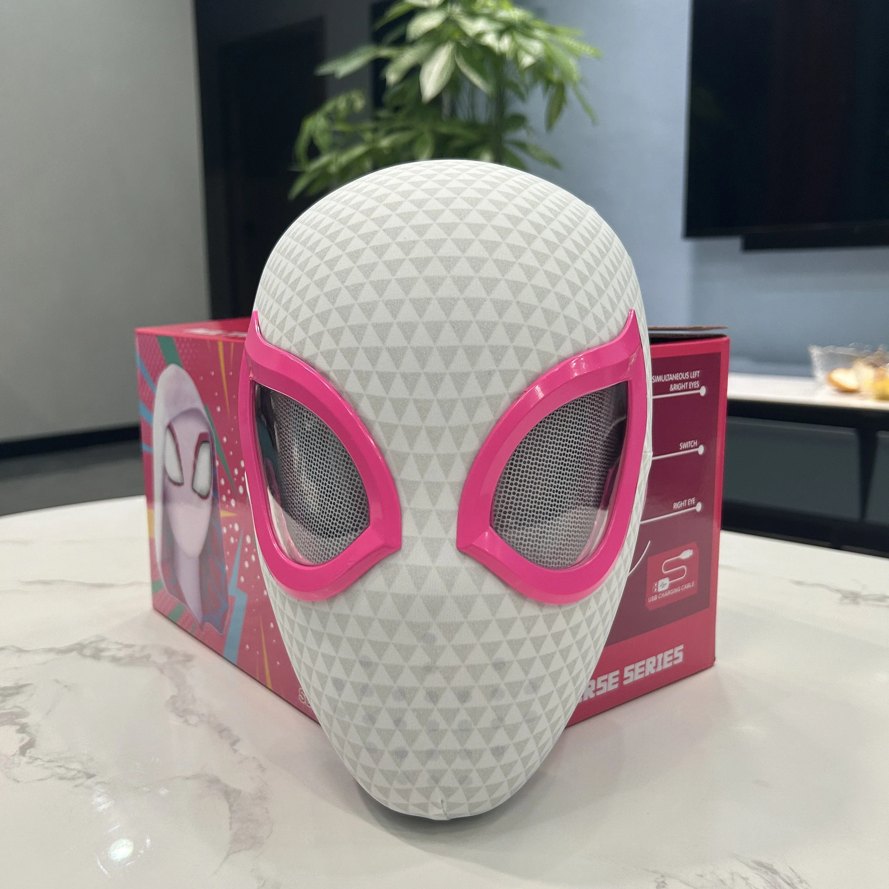 Hot Spider Man Eye Gwen Mask Spider Man Moving Eyes Helmet Mask Cosplay Decoration Christmas Gift Toys